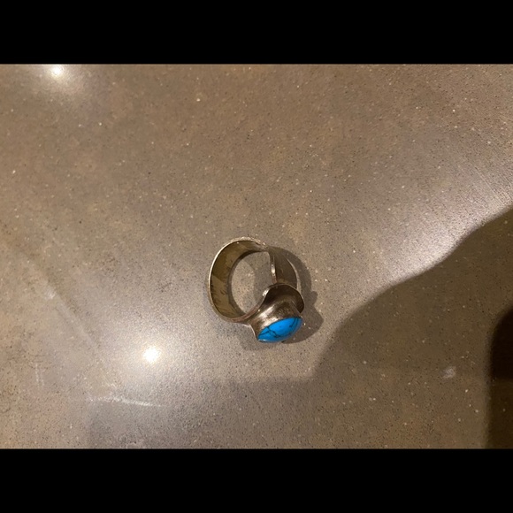925 blue stone ring - Picture 3 of 4